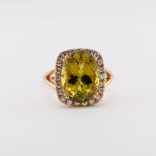 Green Tourmaline rare gemstone ring at spokane jeweler