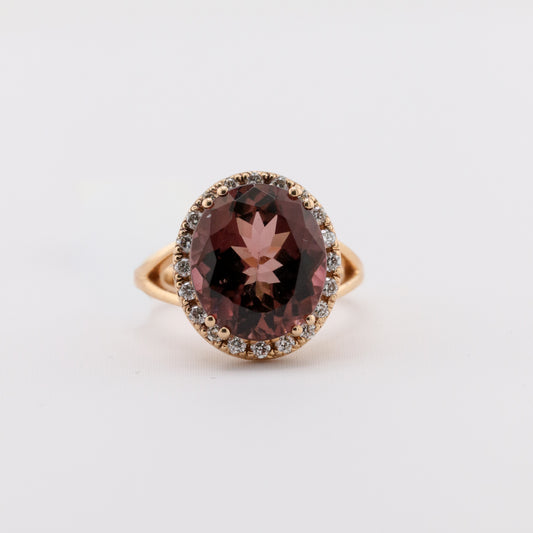 Tourmaline rose gemstone ring at spokane fine jeweler