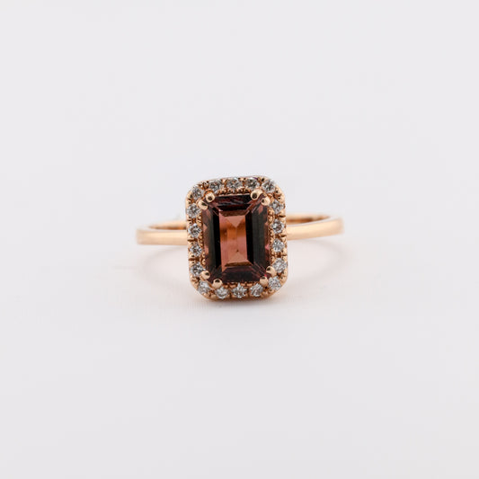 Tourmaline rose gemstone ring at spokane fine jeweler