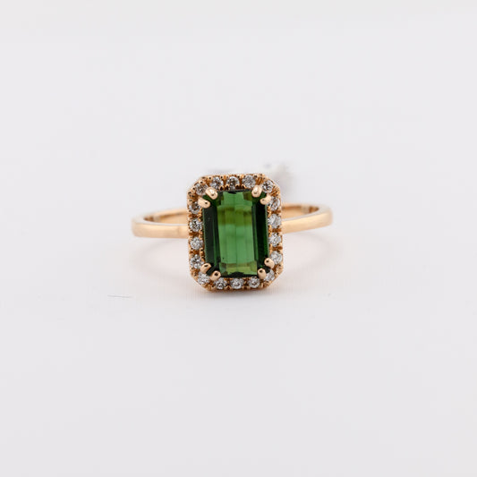 Tourmaline green gemstone ring at spokane fine jeweler