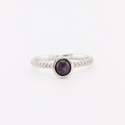 ruby and white gold diamond ring