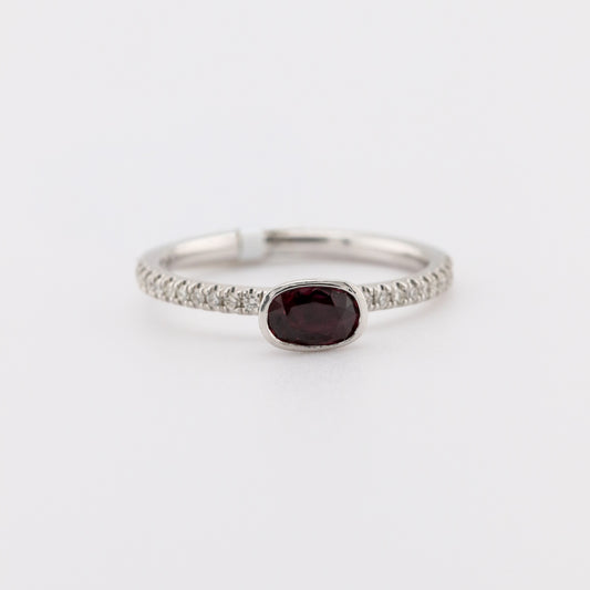 white gold and ruby ring