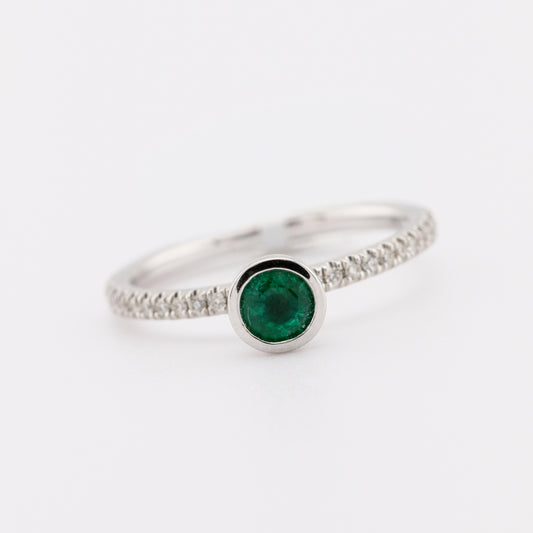 white gold and emerald ring