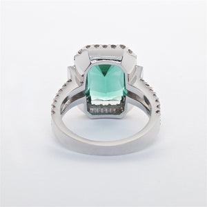 The Ariel -  GIA Certified 18K Tourmaline and Diamond Ring