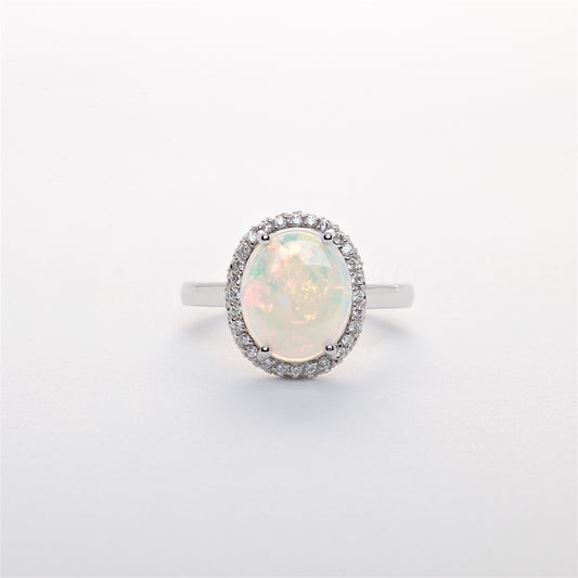 The Natalia - Australian Opal and Diamond Ring