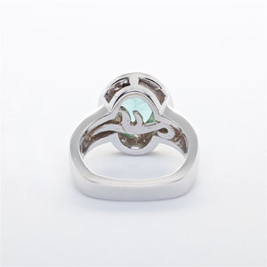 The Ariana - Gia Certified Green Tourmaline and Diamond Ring