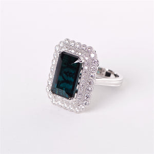 The Clementine - 18K Blue-Green Tourmaline And Diamond Ring