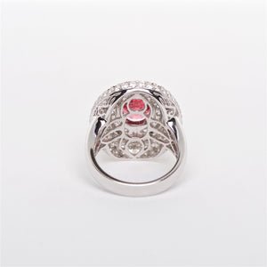 The Valentina - GIA Certified Red Spinel and Diamond Ring