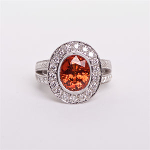 The Aslan - 18K Spessartite Garnet and Diamond Ring