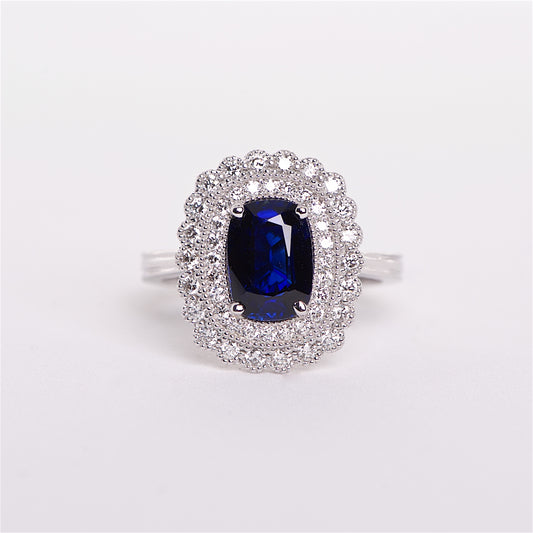 The Indigo - 18K GIA Certified Blue Sapphire and Diamond Ring