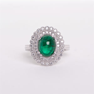 The Lauren - GIA certified Emerald and Diamond ring