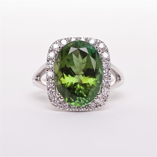 The Isabelle - Green Tourmaline and Diamond Ring
