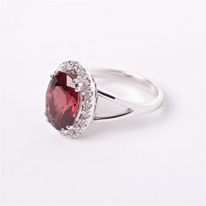 The Diana -  Red Spinel and Diamond Ring