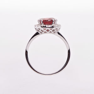 The Diana -  Red Spinel and Diamond Ring