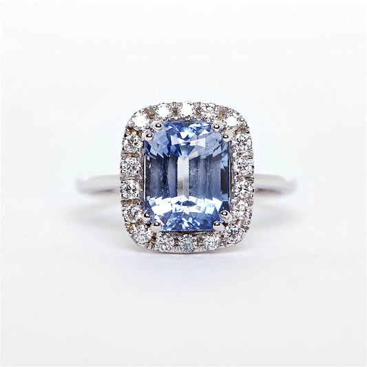 The Celestial - GIA Certified 18K Blue Sapphire & Diamond Ring