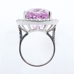 The Vivian - 18K Kunzite and Diamond Ring