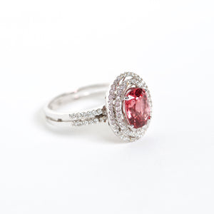 The Sally - AAA 18K Vibrant Red Spinel and Diamond ring