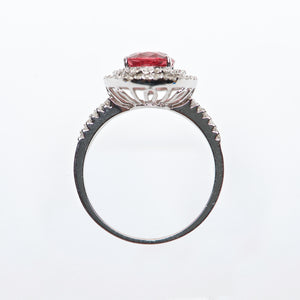 The Sally - AAA 18K Vibrant Red Spinel and Diamond ring