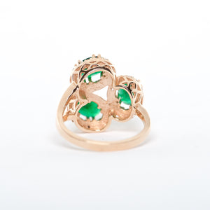 The Brynlee - 18K Zambian Emerald and Diamond Cluster ring