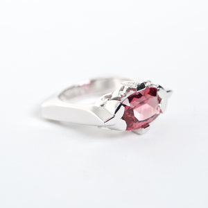 The Hannah - 18K Red Spinel and Diamond Ring