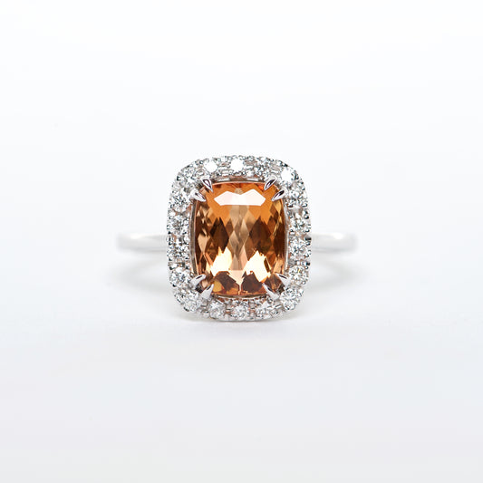 The Serena - 18K Imperial Topaz and Diamond ring