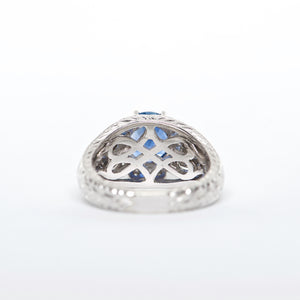 The Adele - GIA Certified 18K Blue Sapphire and Diamond ring.