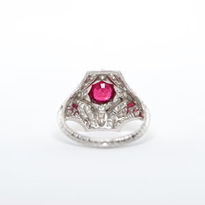 The Mindy -  Platinum Ruby And Diamond Ring