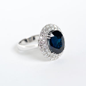 The Maya - 18K Blue Sapphire and Diamond Ring