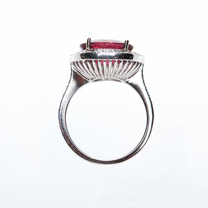 The kimmy - AAA 18K Rubellite Tourmaline and Diamond ring