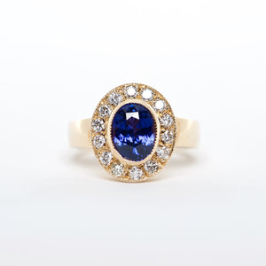 The Riley - 18K Blue Sapphire and Diamond ring