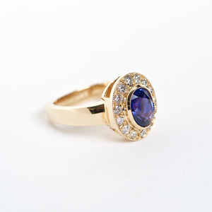 The Riley - 18K Blue Sapphire and Diamond ring