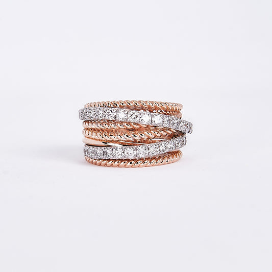 The Rosalina - 14K White & Rose Gold Diamond Ring