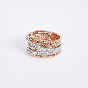The Rosalina - 14K White & Rose Gold Diamond Ring