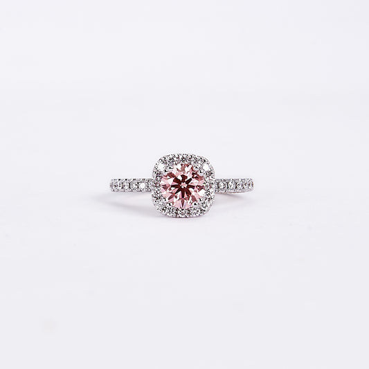 The Isa - 14K White and Rose Gold Pink Diamond Ring