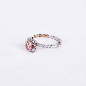 The Isa - 14K White and Rose Gold Pink Diamond Ring