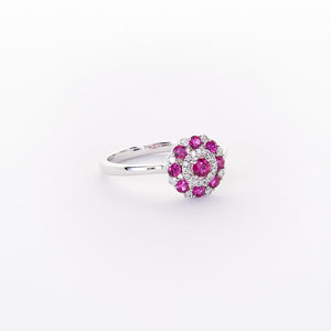 The Emma - 14K White Gold Ruby and Diamond Ring