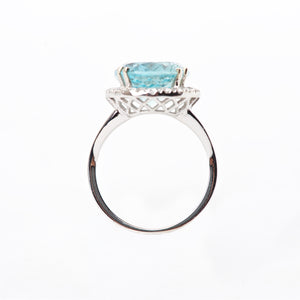 The Jaylin - 18K AAA Aquamarine and Diamond Ring