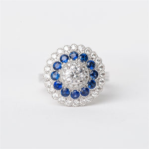 The Azura - 18K Diamond and Sapphire Ring