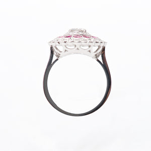 The Petunia - 18K Diamond and Pink Sapphire Ring