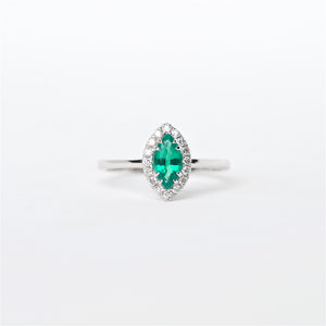 The Lucia - 18K Colombian Emerald and Diamond Ring