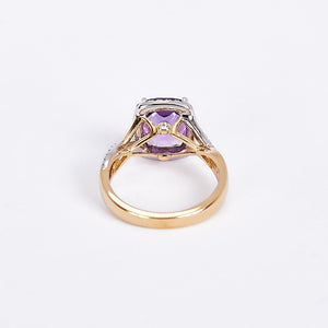 The Kiera - 14K Rose and White Gold Amethyst Ring