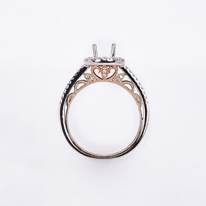 The Perry - 14K White and Rose Gold Diamond Ring