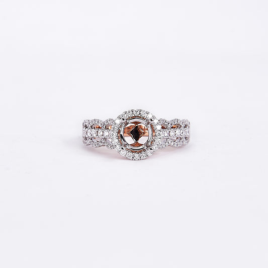 The Sidney - 14K White and Rose Gold Diamond Ring