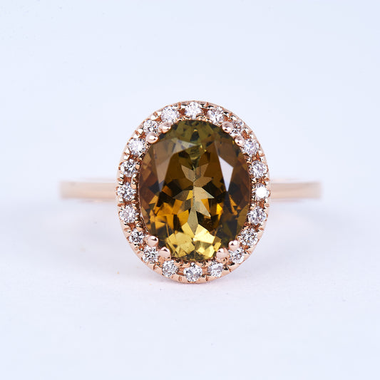 The Stacy - 14K Tourmaline and Diamond Ring