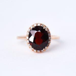 The Mimi - 14K Garnet and Diamond Ring