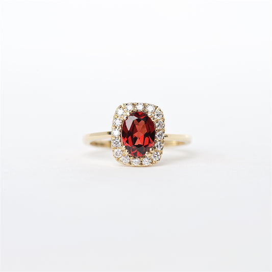 The Skylar - 14K Garnet and Diamond Ring