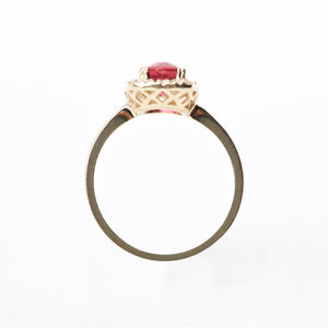 The Chloe - 14K Rubellite Tourmaline and Diamond Ring