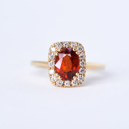 The Heidi - 14K Garnet and Diamond Ring