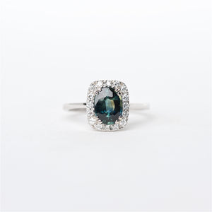 The Alexia - 14K Green Sapphire and Diamond ring