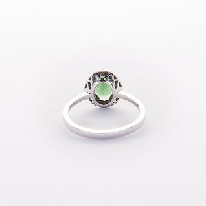 The Shea - 18K White Gold Green Tourmaline Ring